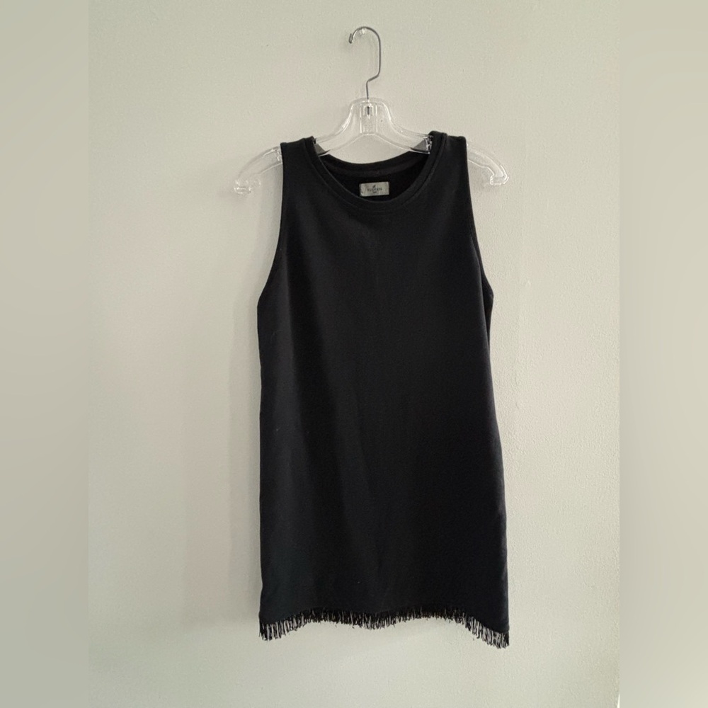 Sundays Two Black Sleeveless Mini Fringe Dress size S M
